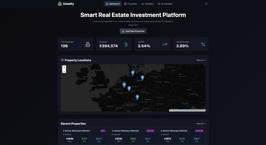 Estatify: Smart Real Estate Investment Platform